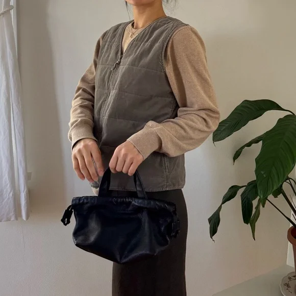 Vintage Eddie Bauer 100% Cotton Collins Bay Quilted Corduroy Taupe Vest Size XS - Picture 6 of 11